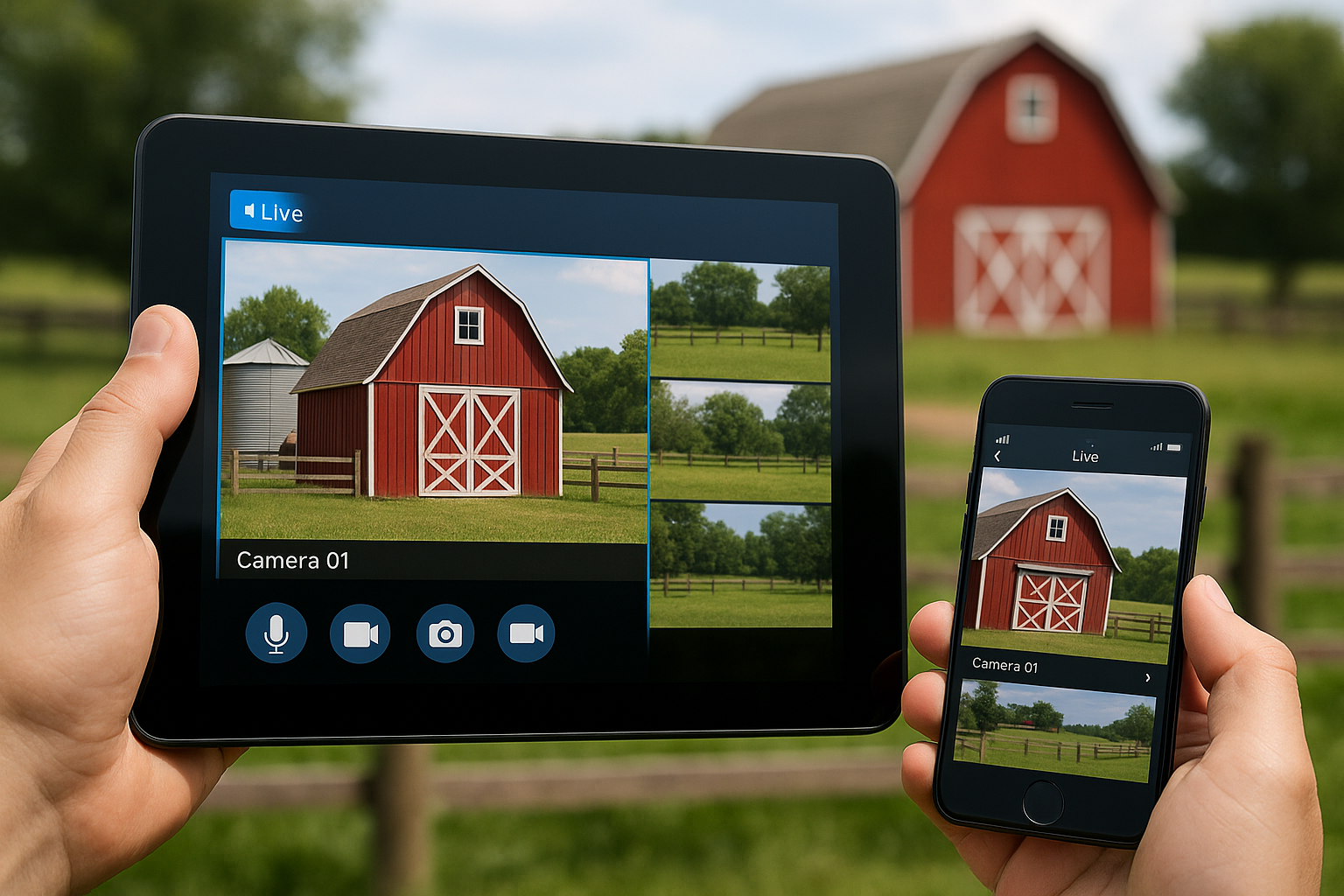 Smartphone with camera feed