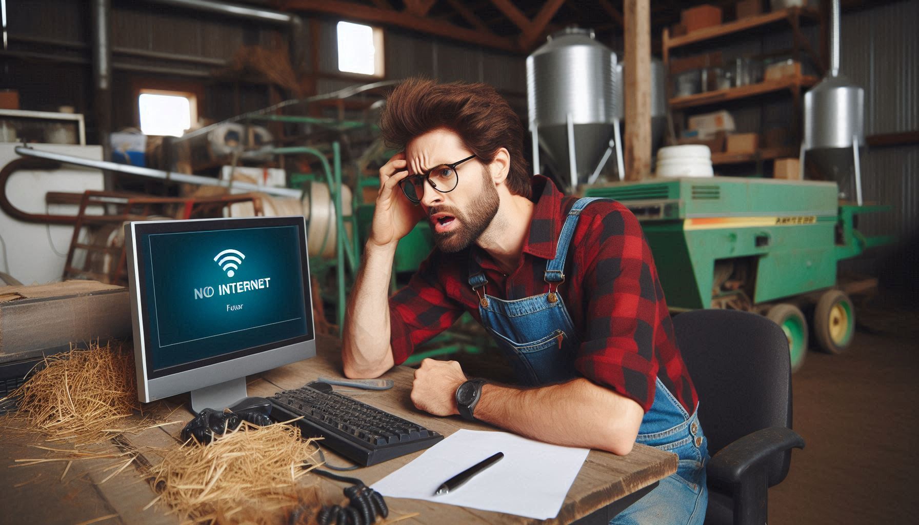 Rural business owner frustrated with technology